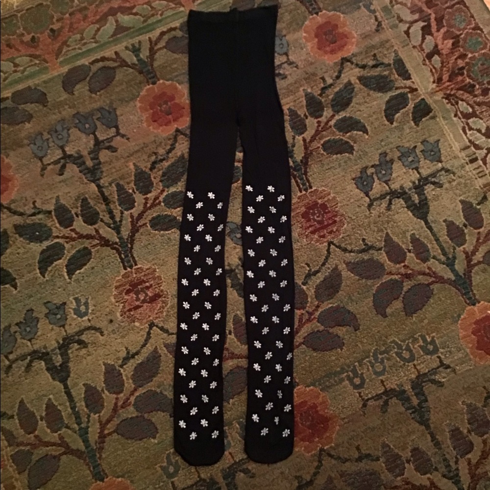 Anna Sui Flower/ Butterfly Print Tights NEW